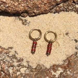 Boucles jaspe rouge - Élan & vitalité