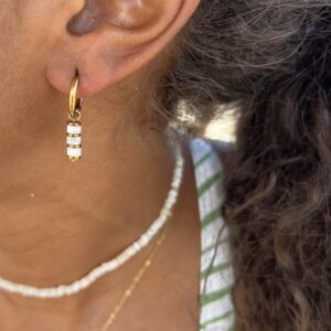 Boucles Howlite blanche - paix intérieure