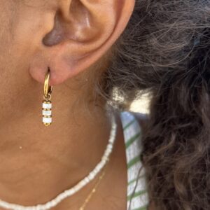 Boucles d’oreilles Howlite blanche - paix intérieure