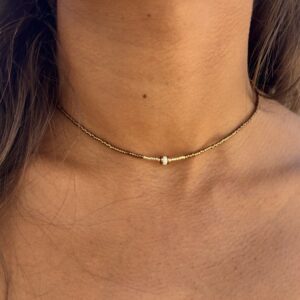 Collier minimaliste Howlite blanche