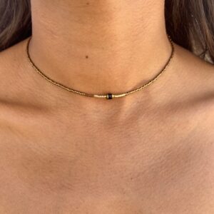 Collier minimaliste Agate Noire