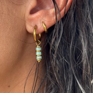 Boucles d'oreilles pierre naturelle amazonite — Lueur de paix