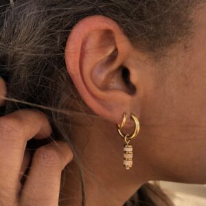 Boucles d’oreille pierre naturelle jaspe impérial - racines sacrées